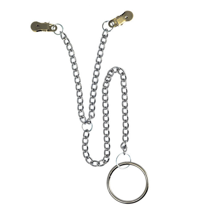 Nipple Clamps With Scrotum Ring - Peaches & Cream