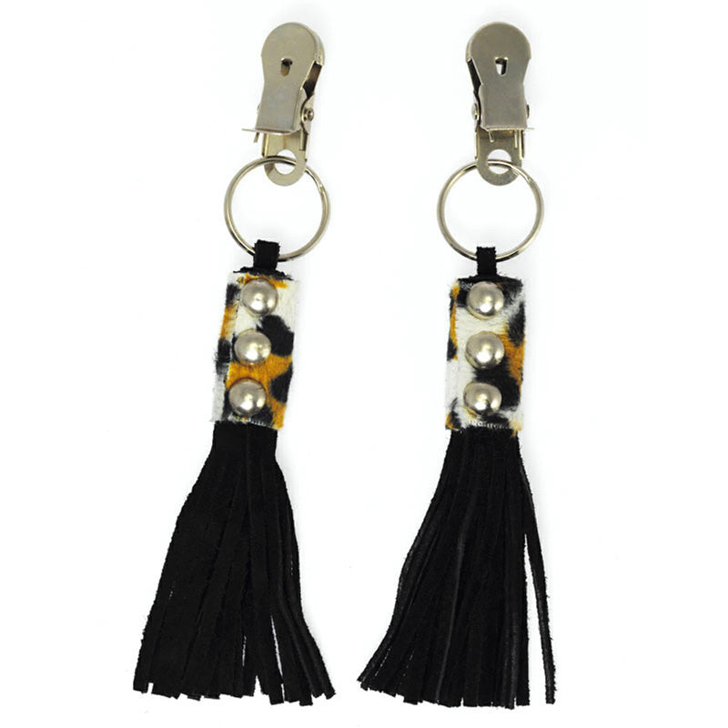 Nipple Clamps With Animal Print - Peaches & Cream