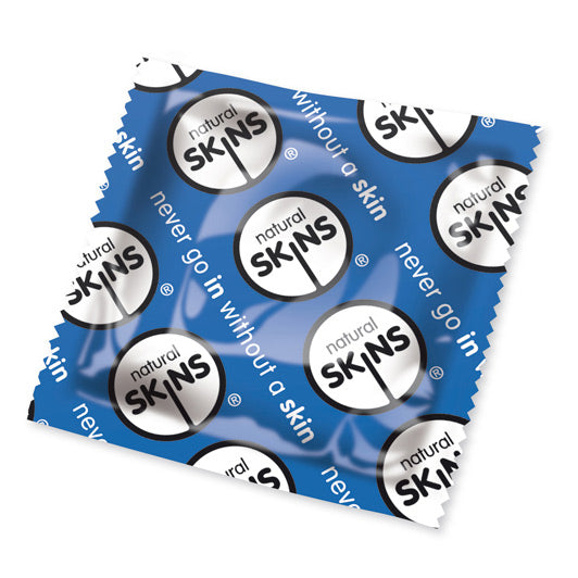 Skins Natural x50 Condoms (Blue) - Peaches & Cream